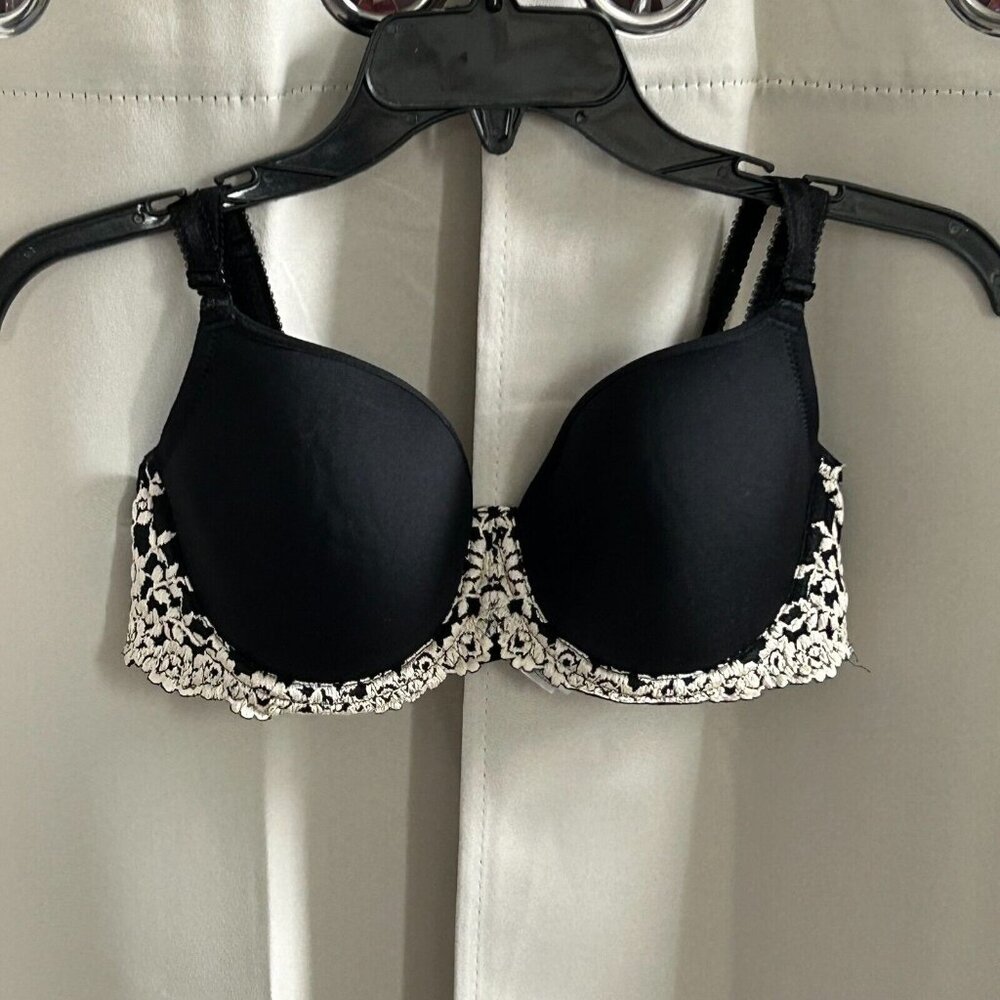 Wacoal Womens Bra 34C Black Embroidered Lace Adjustable Strap Whimsigoth 17140 - Picture 1 of 9